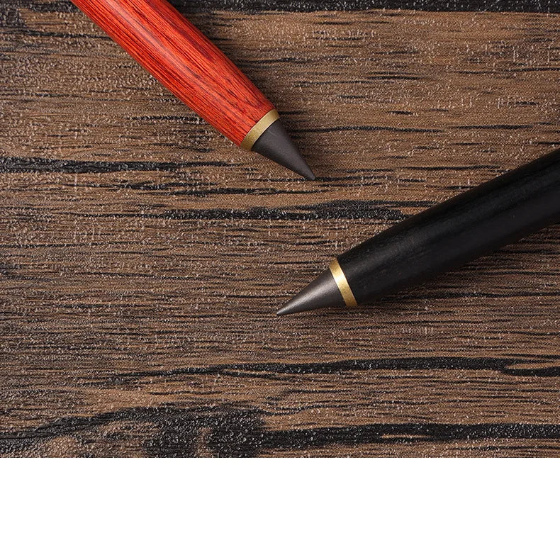 1PC Pen +5pcs Pen Tip Wooden Eternal Pencil HB Never Need Sharpening Unbreakable for Students Sketching Drawing High Tech
