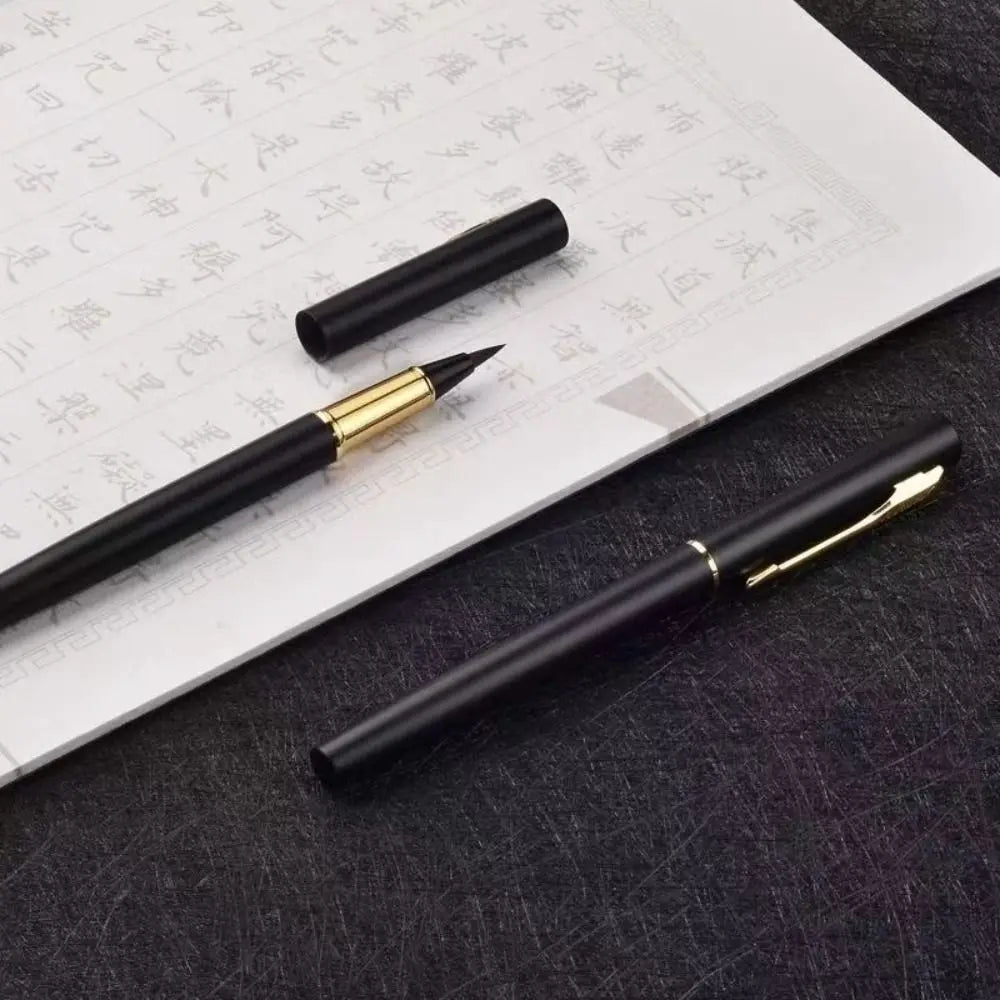 3 PCS Durable Fountain Pen Type Calligraphy Brushes Soft Hair Business Calligraphy Pen Writing Metal Practice Brush School