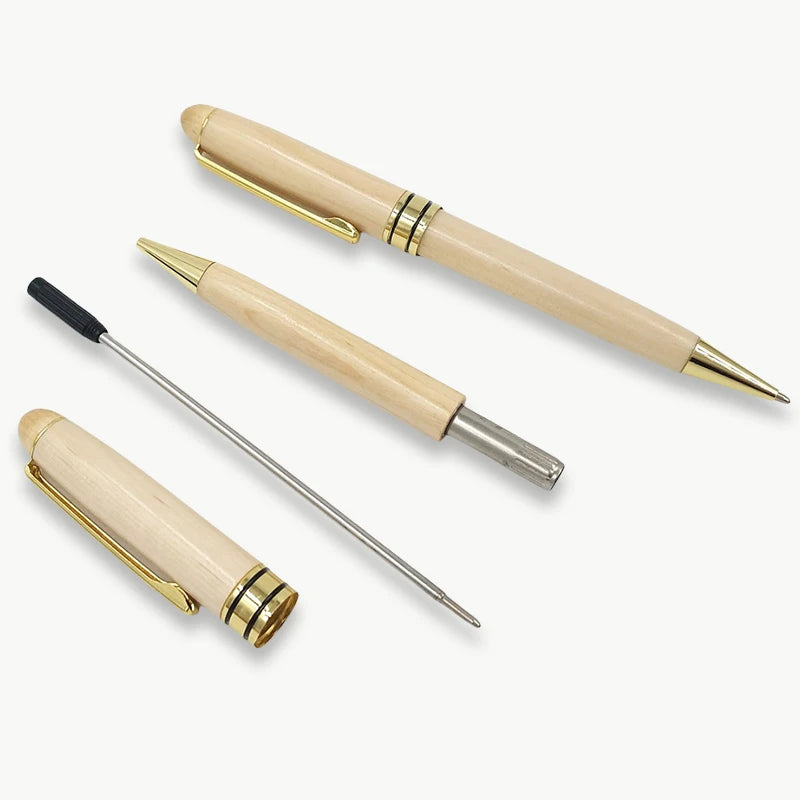 Custom Wood Ballpoint Pen Laser Engrave LOGO Text Personalized Sign Pen for Family Company Friend Gift Box Available
