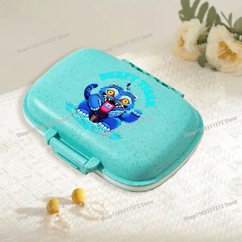 Move K-Pop Demon Hunters 8 Grid Compartment Pill Storage Box Fashion Printed Portable Travel Home Vitamin Container Cartoon Gift