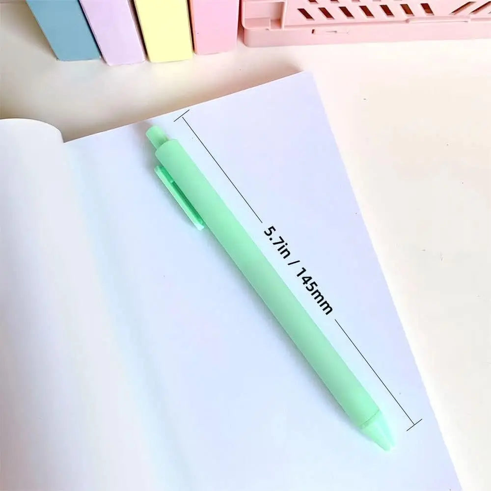 12 Pcs Ballpoint Pens, Writing Pens, Pastel Retractable Pretty Journaling Pens, Black Ink Medium Point 1.0 mm Gift Pens