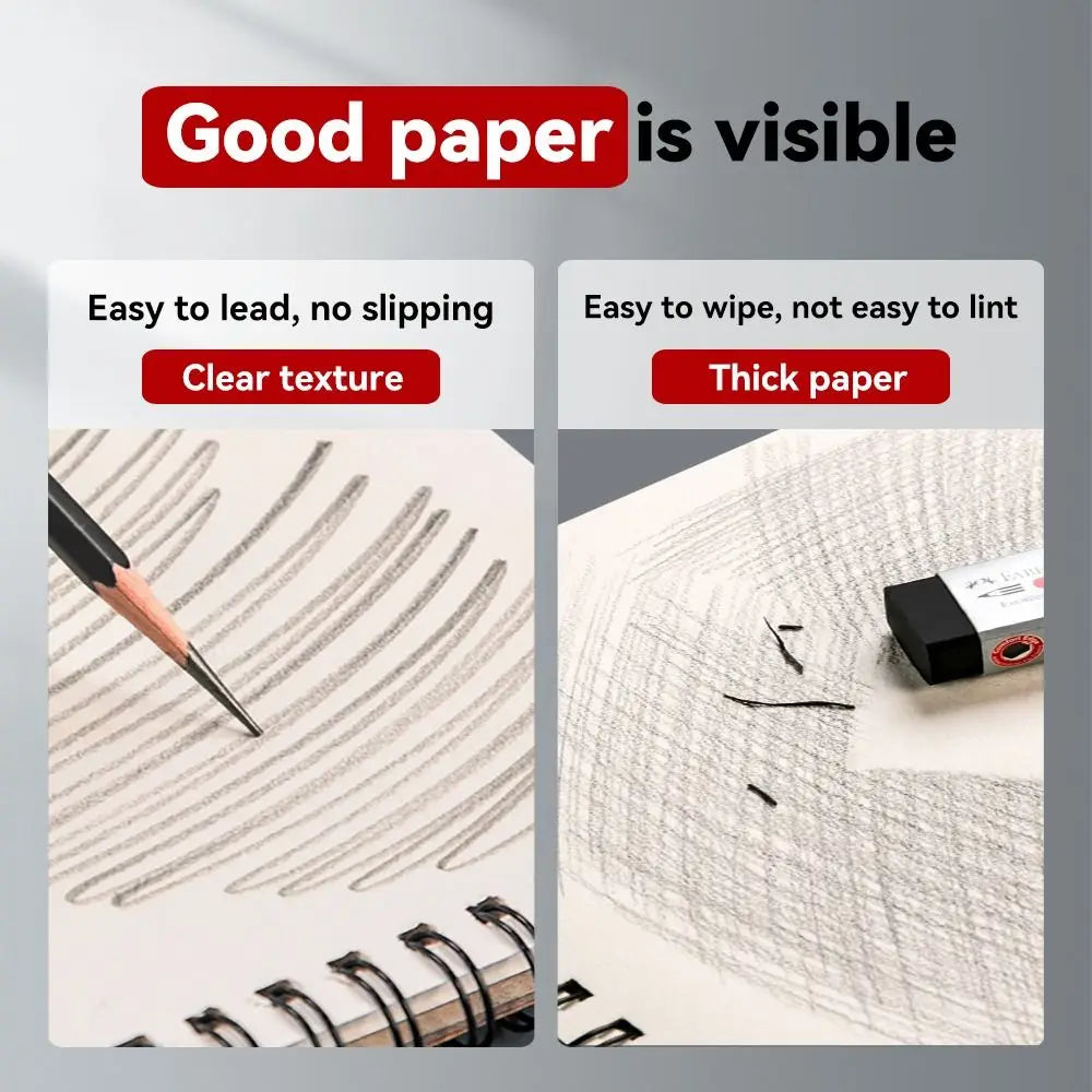 30 Sheets 8K 16K Coil Sketchbook A4 A5 A6 Spiral Bound Thick Drawing Paper Eco-Friendly Acid Free Artist Sketch Pad Colored Lead