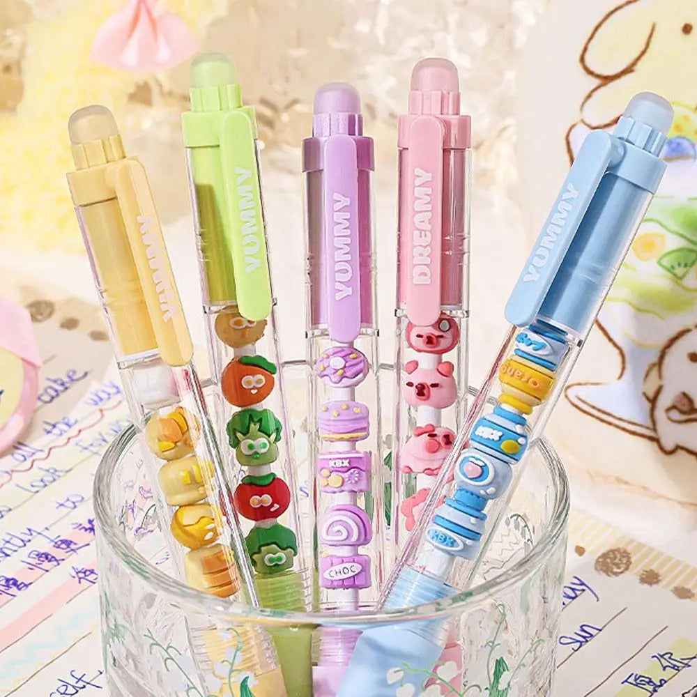 Gifts Writing Stationery Press Gel Pen Beads Student Pen Panda Cherry Blossom String Pen DIY Erasable Decompression Pen