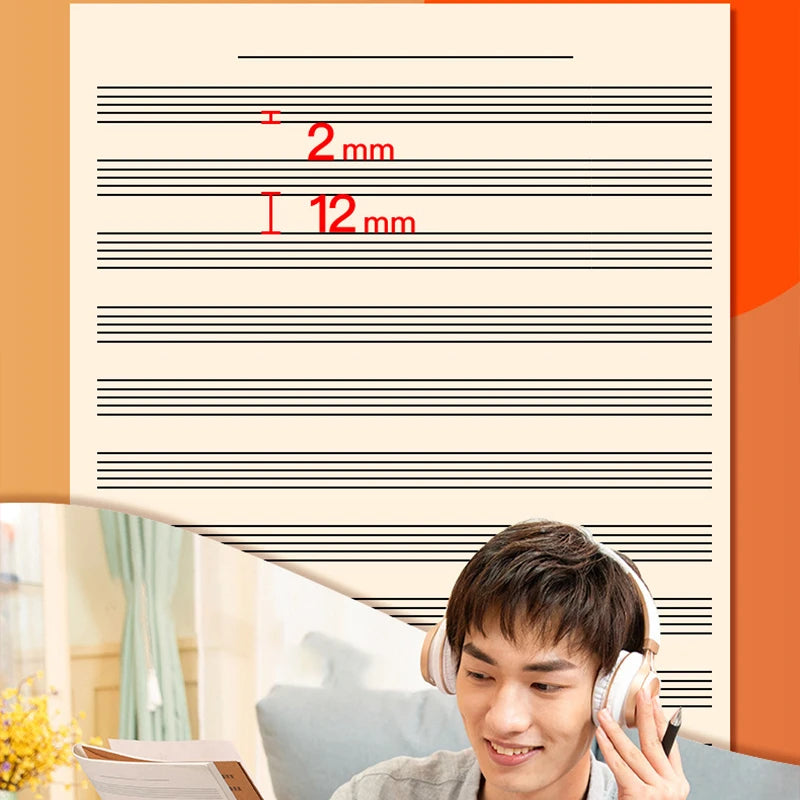 18 Sheets Music Practice Notebook Piano Violin Book Piano Universal Five-Line Musical Notation Book Music Pactice Tool Notebook