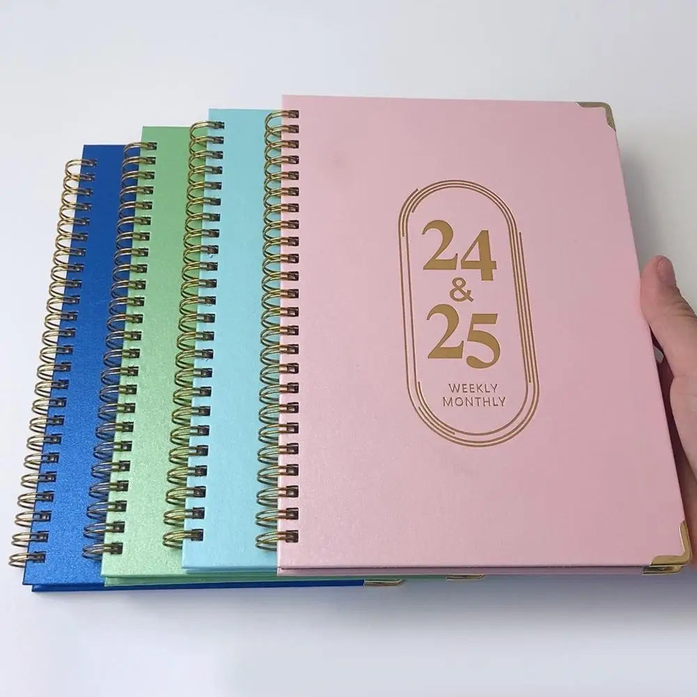 Planner Notebook 2025 End-of-life Arrangements Organizer 2025-2026 Planner Spiral Agenda Book with Stickers Elastic for Office