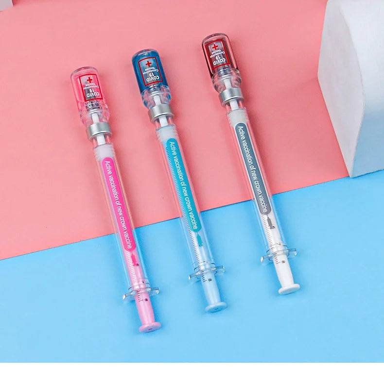 3 pcs/set,1-3-5 set Creative Novelty Syringe Peculiar Shape Stationery 0.5 MM Cute Gel Pen