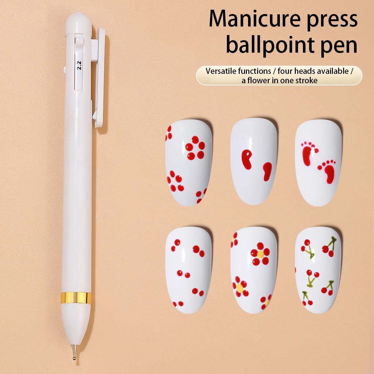 Nail point diamond pen 4-in-1 embellishment rotating nail point diamond pen