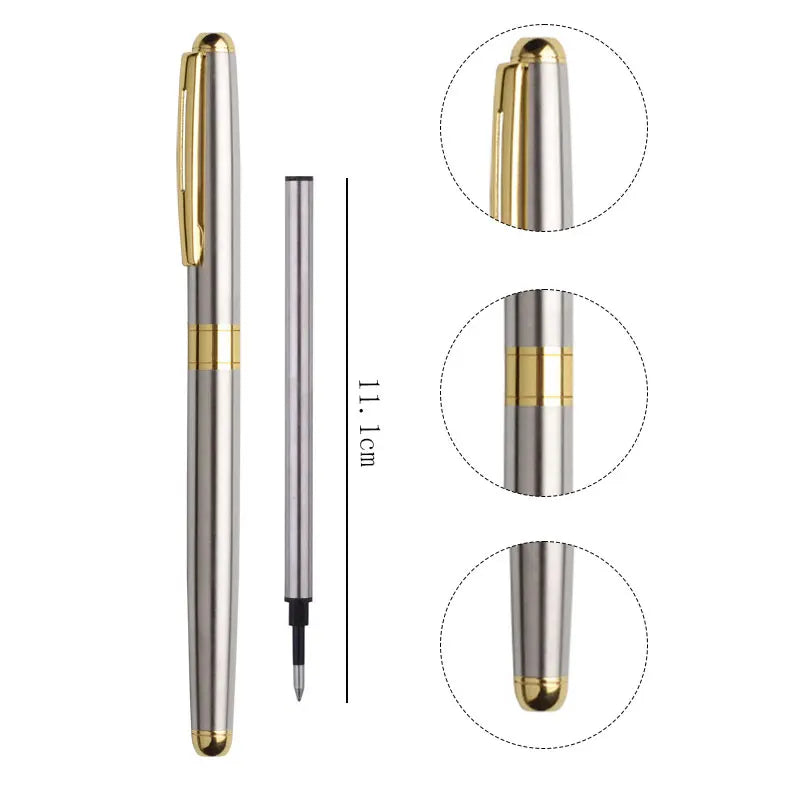 High quality ballpoint pen business signing pen stainless steel material replaceable refill office school supplies stationery