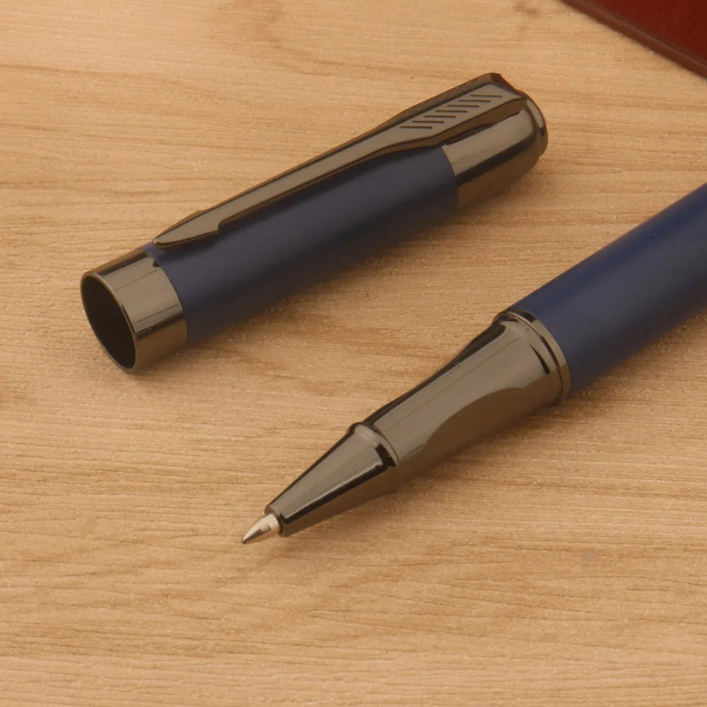 1Pc Metal Ballpoint Pen matte blue Gun Grey Ink Gel Pen Bullet Tip 0.5mm Rollerball Pen School Office Supplies Stationery Pen