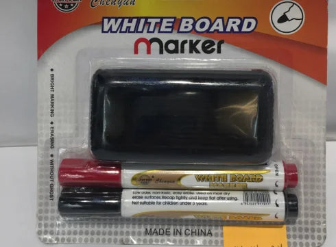 A set of 10 large-tip black ink marker pens for non-erasable marking and notation