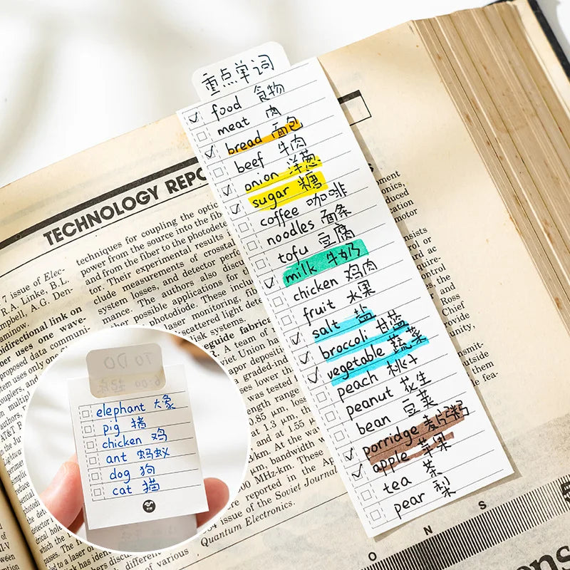Index bookmark notepad multi-functional student learning notebook creative tearable marker memo message book