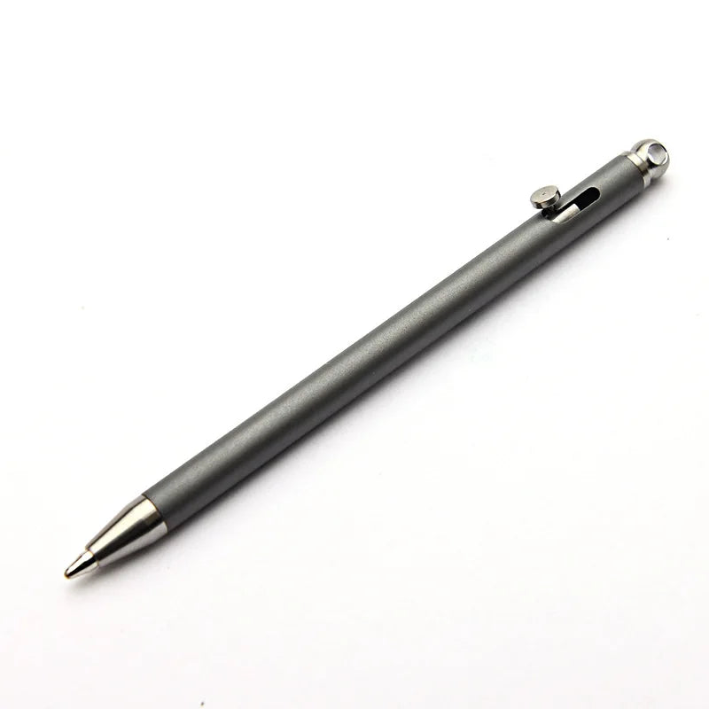 Pure Titanium Mini Compact Bolt Pen Portable Keychain Pen Portable Travel Metal Ballpoint Pen Signing Party Gifts for Guests