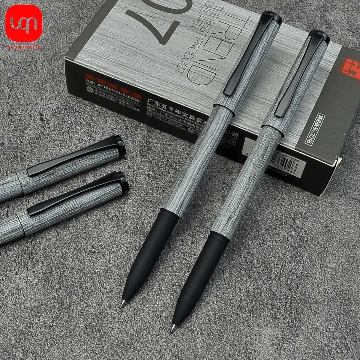 Wood grain style neutral pen writing evenly smooth personalized design durable for office and school supplies