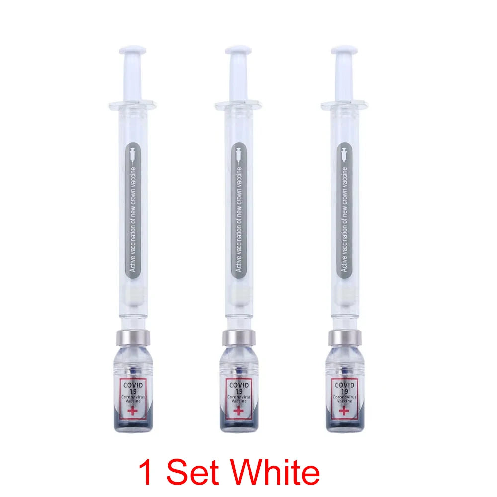 3 pcs/set,1-3-5 set Creative Novelty Syringe Peculiar Shape Stationery 0.5 MM Cute Gel Pen