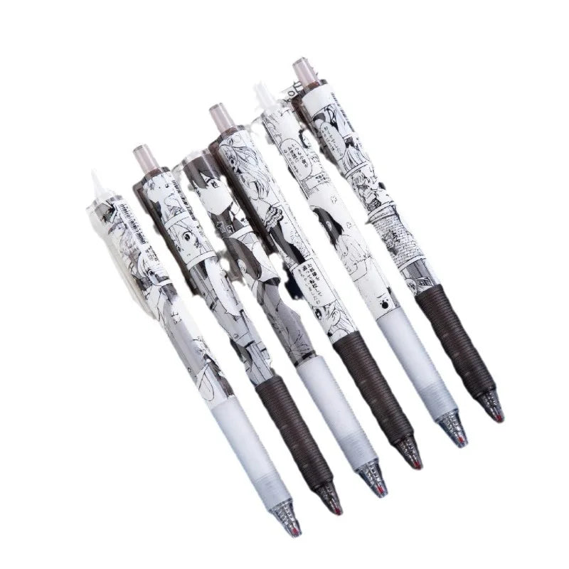 Cartoon Anime Hanako-Kun Inspired Retractable Gel Pen - Black & White Bullet Tip Sketch Pen with Bouncy Design