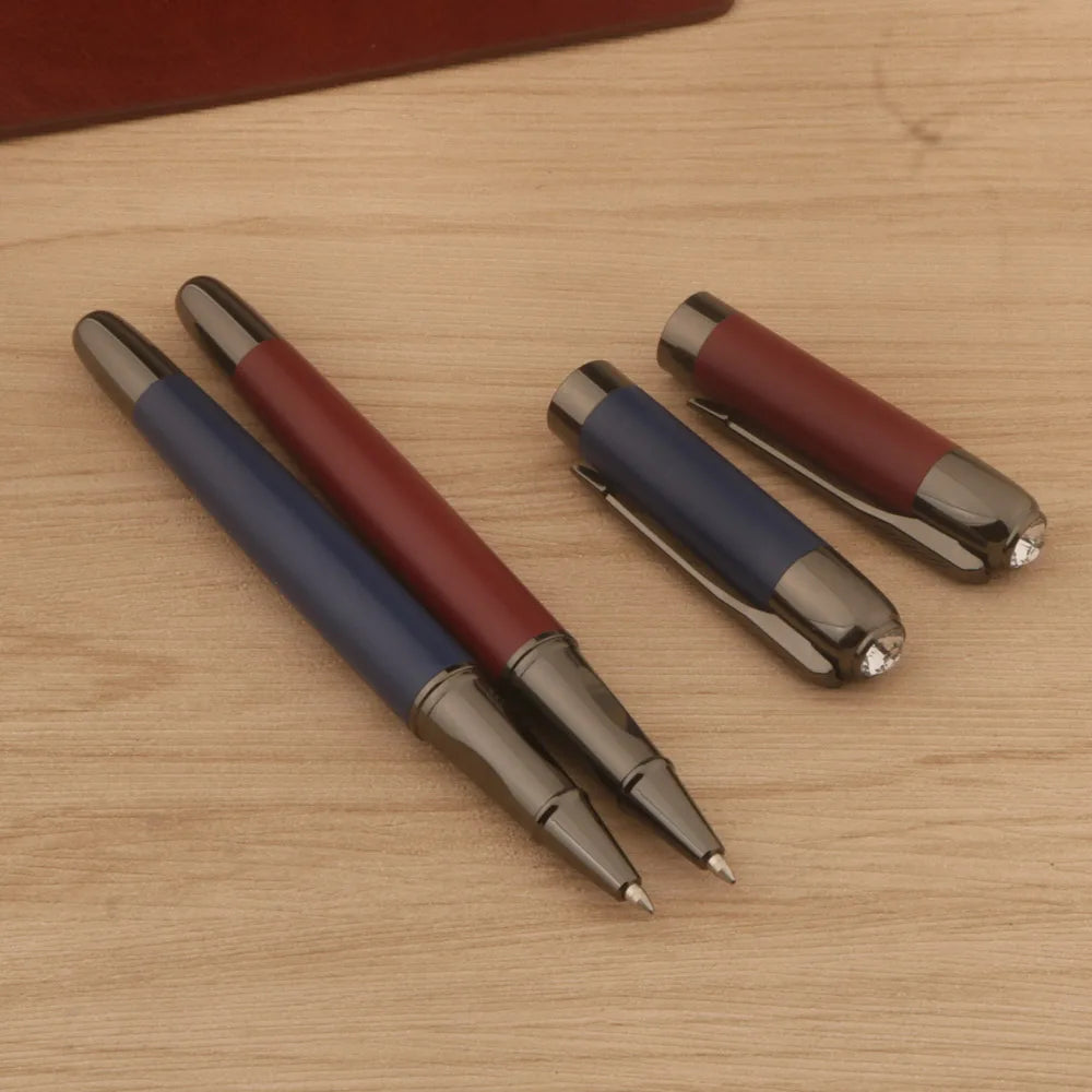 1Pc Metal Ballpoint Pen matte blue Gun Grey Ink Gel Pen Bullet Tip 0.5mm Rollerball Pen School Office Supplies Stationery Pen