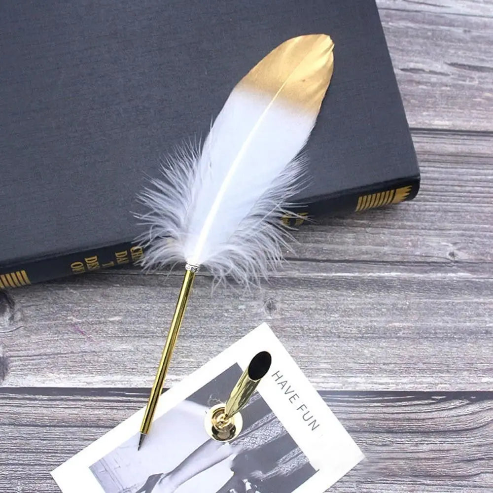 1 Set Vintage Feather Pen with 5 Pen-nib Carved Flower Nib Quill Dip Pen Oblique Pen Set Gift Writing Tools School Office Supply