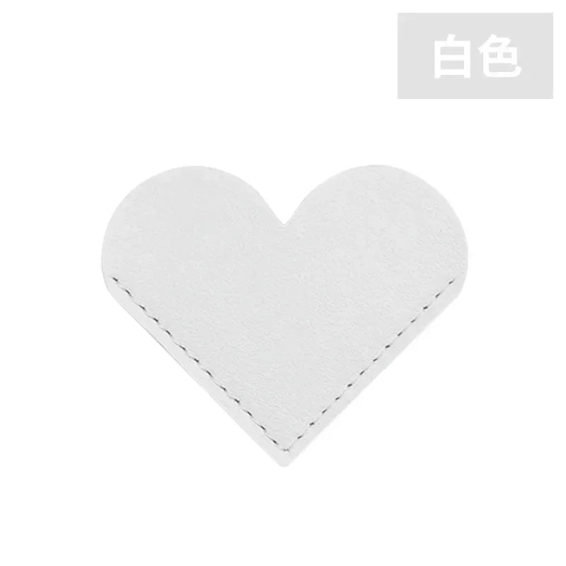 PU Bookmark Leather Heart Bookmark Mini-portable Gift Heart Bookmark Page Folder Corner Protective Cover School Supplies