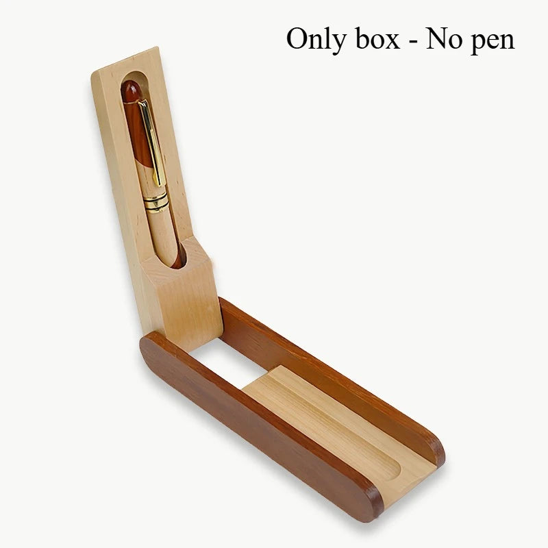 Custom Wood Ballpoint Pen Laser Engrave LOGO Text Personalized Sign Pen for Family Company Friend Gift Box Available