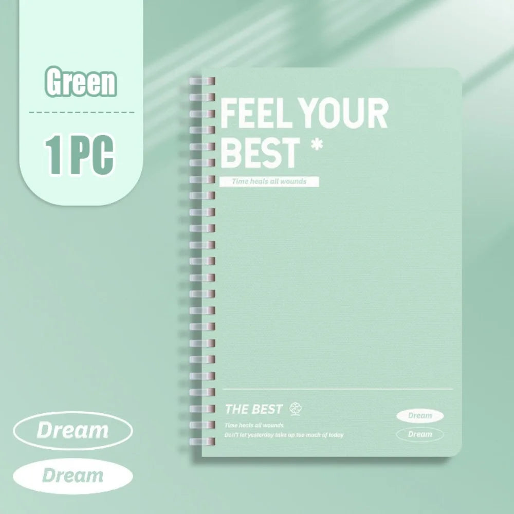 60Sheets/Book A5 Spiral Notebooks Perforated Pages Color Notepad Horizontal Line Inner Pages Diary Book Students