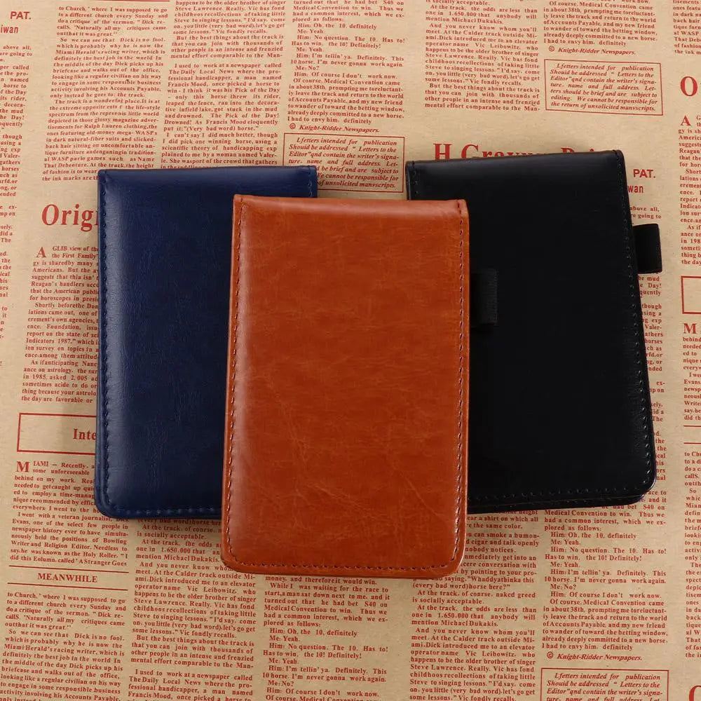 Office School Supplies Diary Small Memo Pads Leather Cover A7 Notebook Mini Notepad Business Memos Pocket Planner