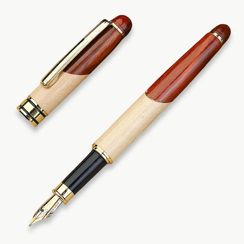 Custom Wood Ballpoint Pen Laser Engrave LOGO Text Personalized Sign Pen for Family Company Friend Gift Box Available