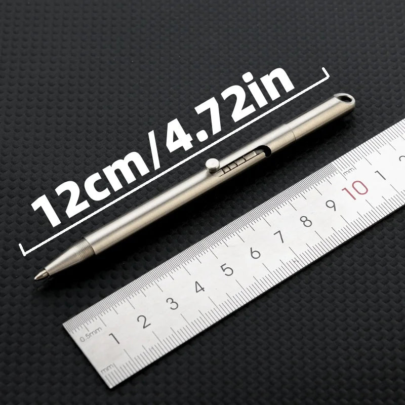 Stainless steel push pen 2-in-1 metal signature pen, no sharpening pencil, portable keychain, portable travel pocket pen