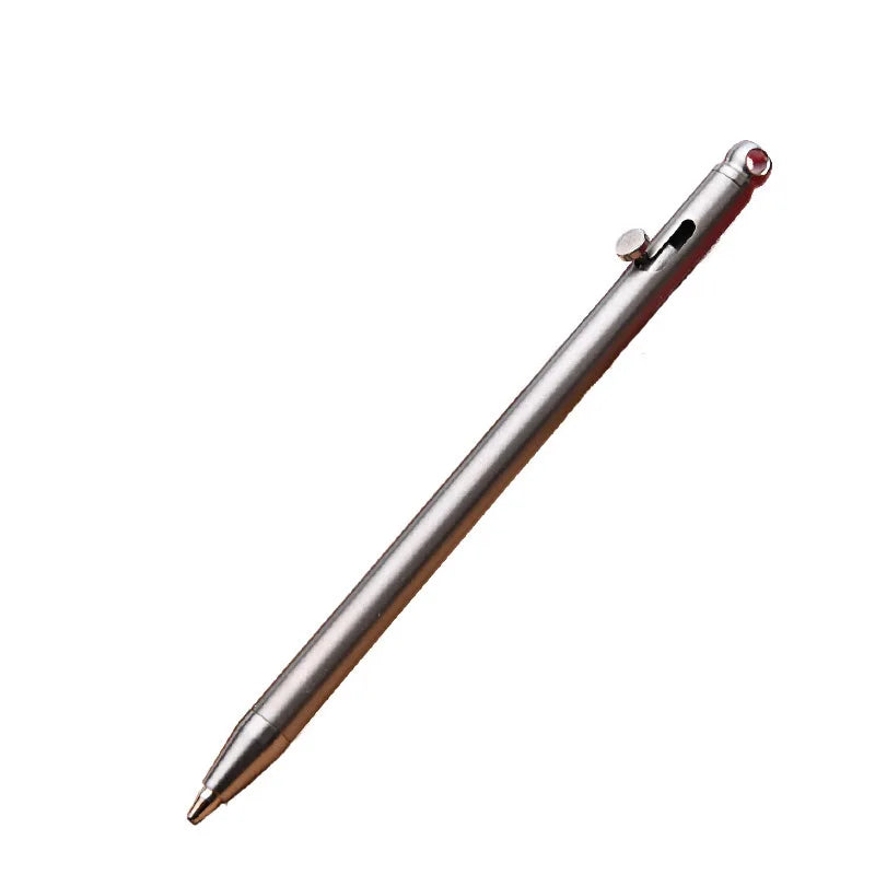 Pure Titanium Mini Compact Bolt Pen Portable Keychain Pen Portable Travel Metal Ballpoint Pen Signing Party Gifts for Guests