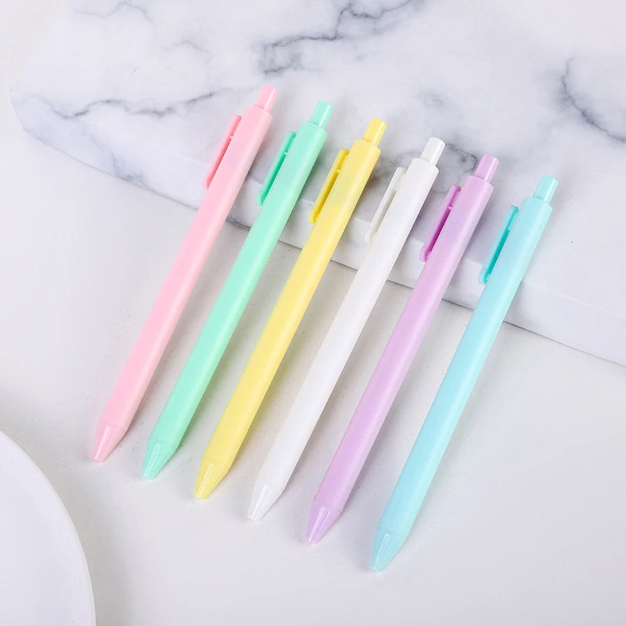 12 Pcs Ballpoint Pens, Writing Pens, Pastel Retractable Pretty Journaling Pens, Black Ink Medium Point 1.0 mm Gift Pens