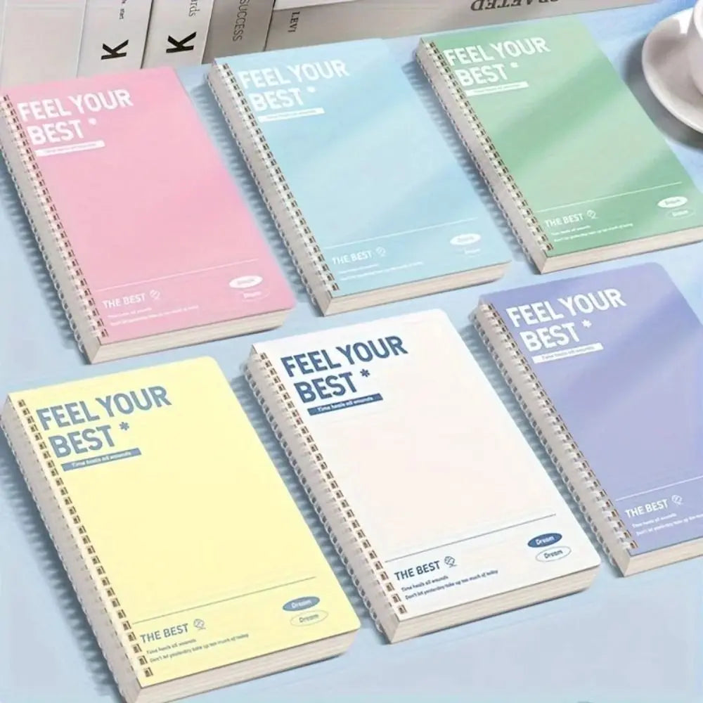 60Sheets/Book A5 Spiral Notebooks Perforated Pages Color Notepad Horizontal Line Inner Pages Diary Book Students