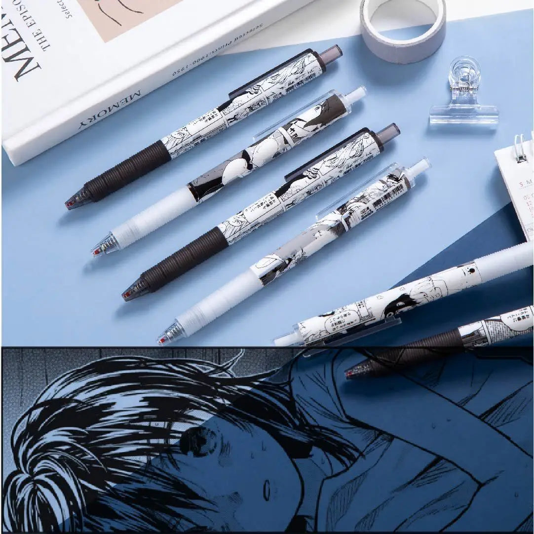 Cartoon Anime Hanako-Kun Inspired Retractable Gel Pen - Black & White Bullet Tip Sketch Pen with Bouncy Design