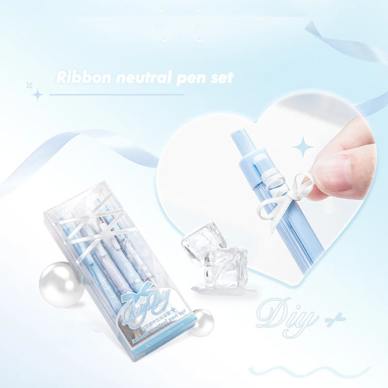 4Pcs Fashion Ballet Series Stationery Pen Quick Drying Gel Pens Writing Pen Student Press the Neutral Pen Aesthetic Stationery