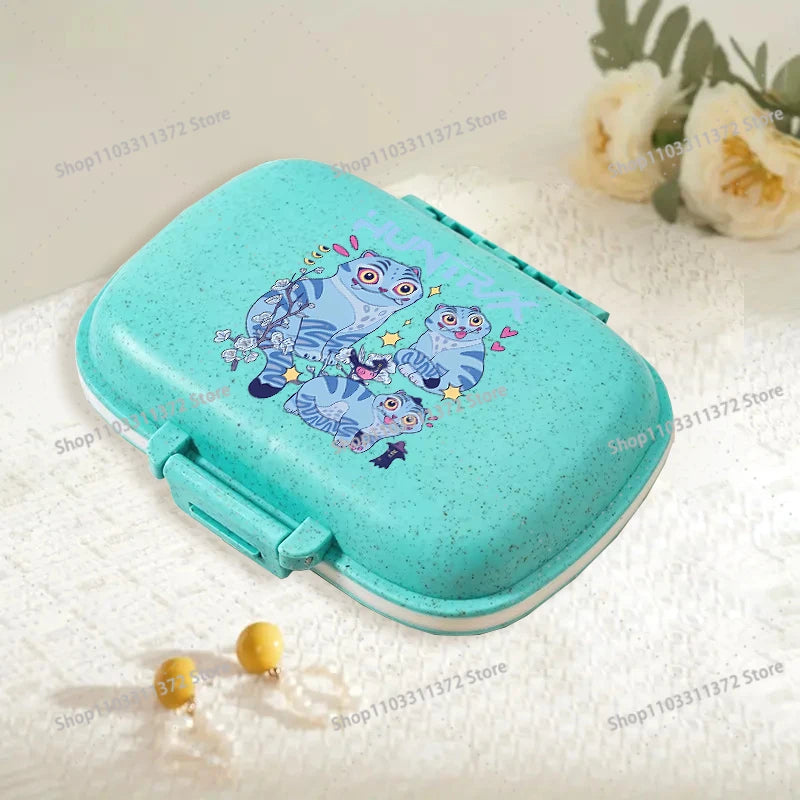 Move K-Pop Demon Hunters 8 Grid Compartment Pill Storage Box Fashion Printed Portable Travel Home Vitamin Container Cartoon Gift