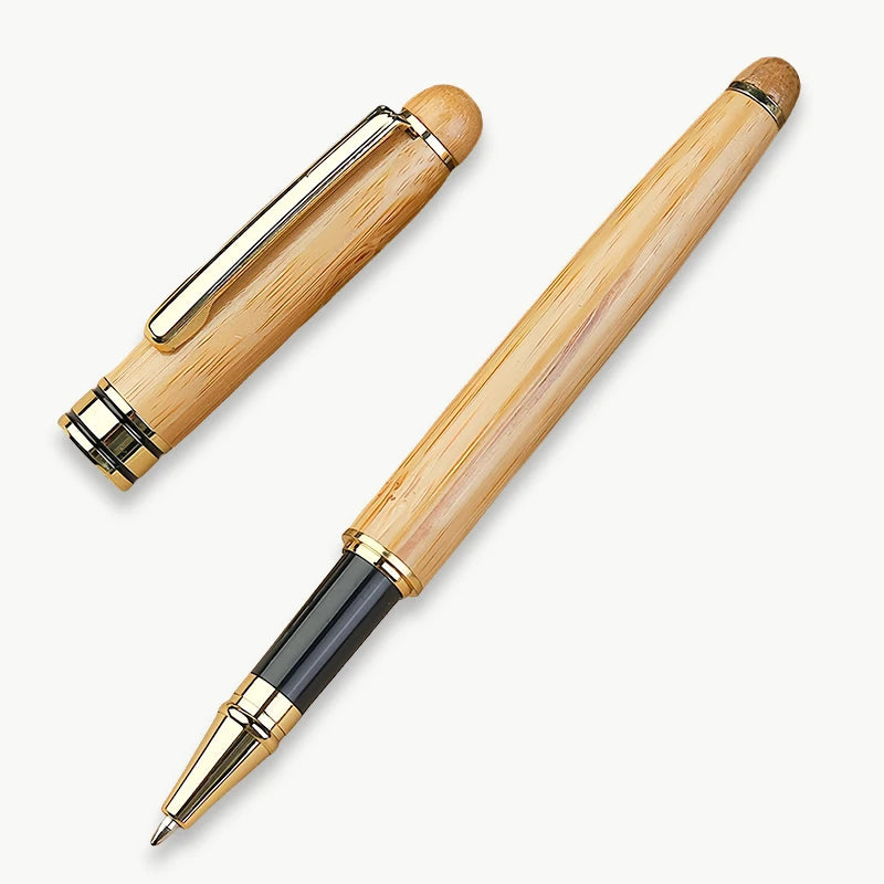 Custom Wood Ballpoint Pen Laser Engrave LOGO Text Personalized Sign Pen for Family Company Friend Gift Box Available