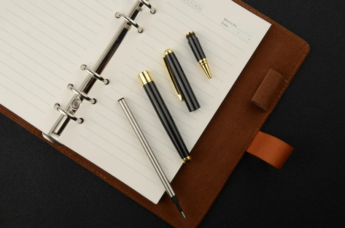 High quality ballpoint pen business signing pen stainless steel material replaceable refill office school supplies stationery