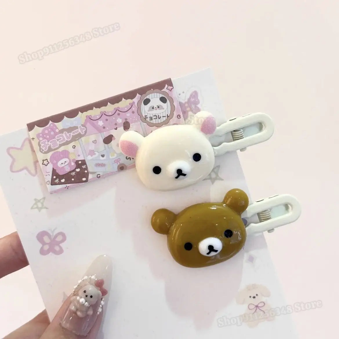 Easy Bear Cute Hairclip Girls Rilakkuma Headwear Cartoon Easy Bear Hair Clip Lazybear Sweet Bangs Edge Clip Hair Accessories