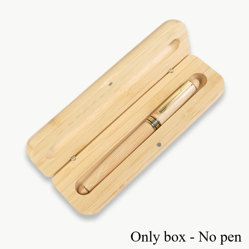 Custom Wood Ballpoint Pen Laser Engrave LOGO Text Personalized Sign Pen for Family Company Friend Gift Box Available