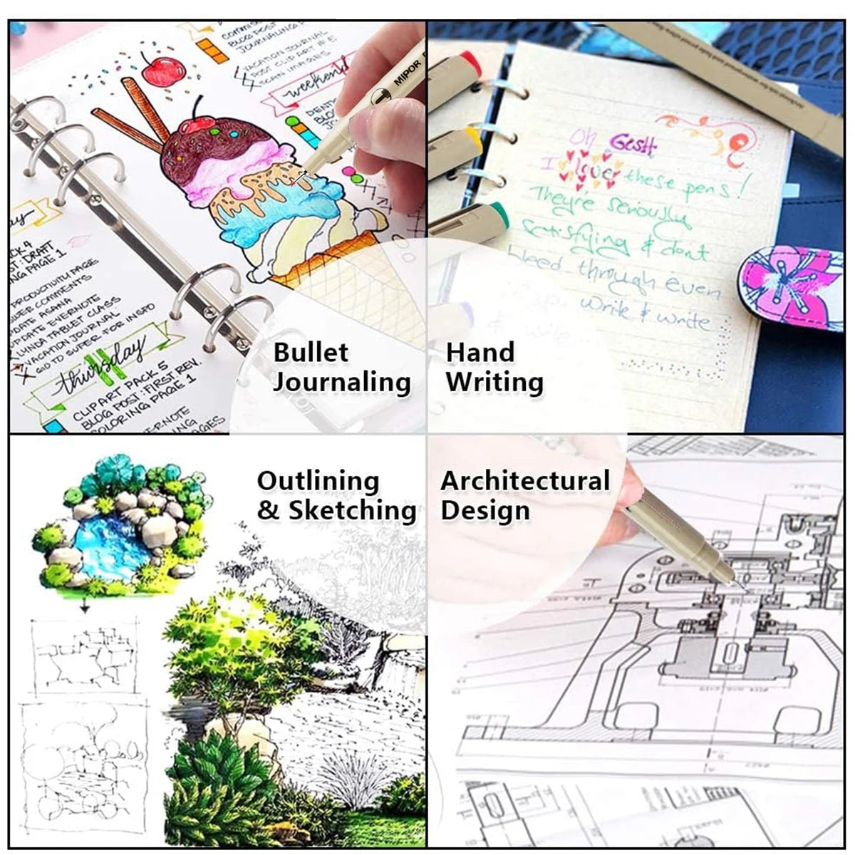 9 Colors Micro-line Pens Waterproof Durable Fine Line Drawing Art Pen Painting Drawing Marking Journaling Lllustrating Drawing