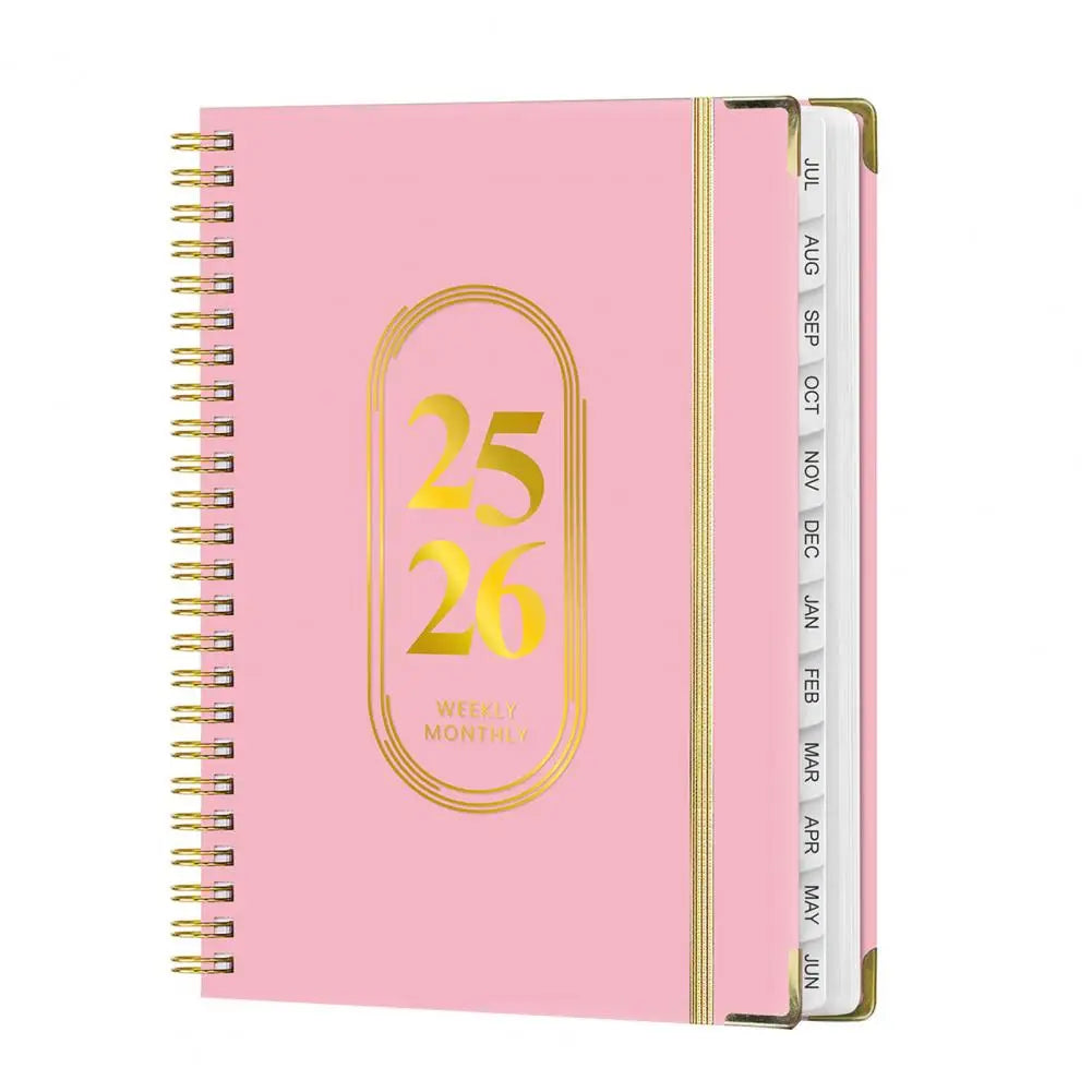 Planner Notebook 2025 End-of-life Arrangements Organizer 2025-2026 Planner Spiral Agenda Book with Stickers Elastic for Office