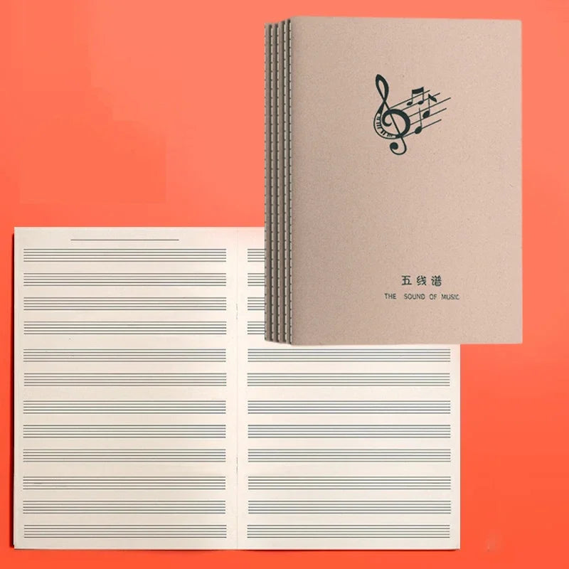18 Sheets Music Practice Notebook Piano Violin Book Piano Universal Five-Line Musical Notation Book Music Pactice Tool Notebook
