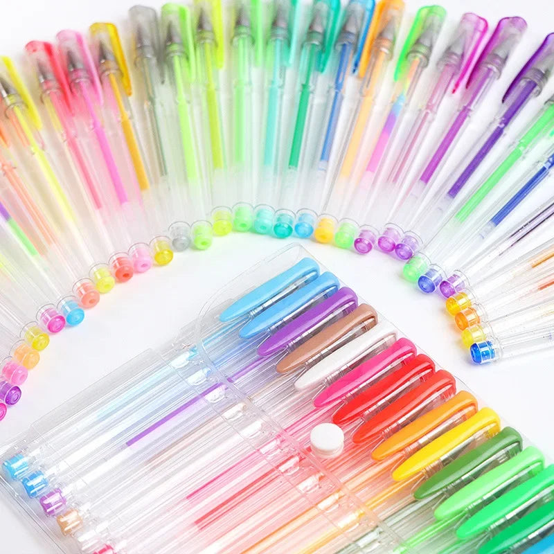 100/5Pcs Gel Pen Set 100 Colored Gel Pens for Coloring Books Drawing Doodle Crafts Scrapbooks Journaling Planner School Supplies
