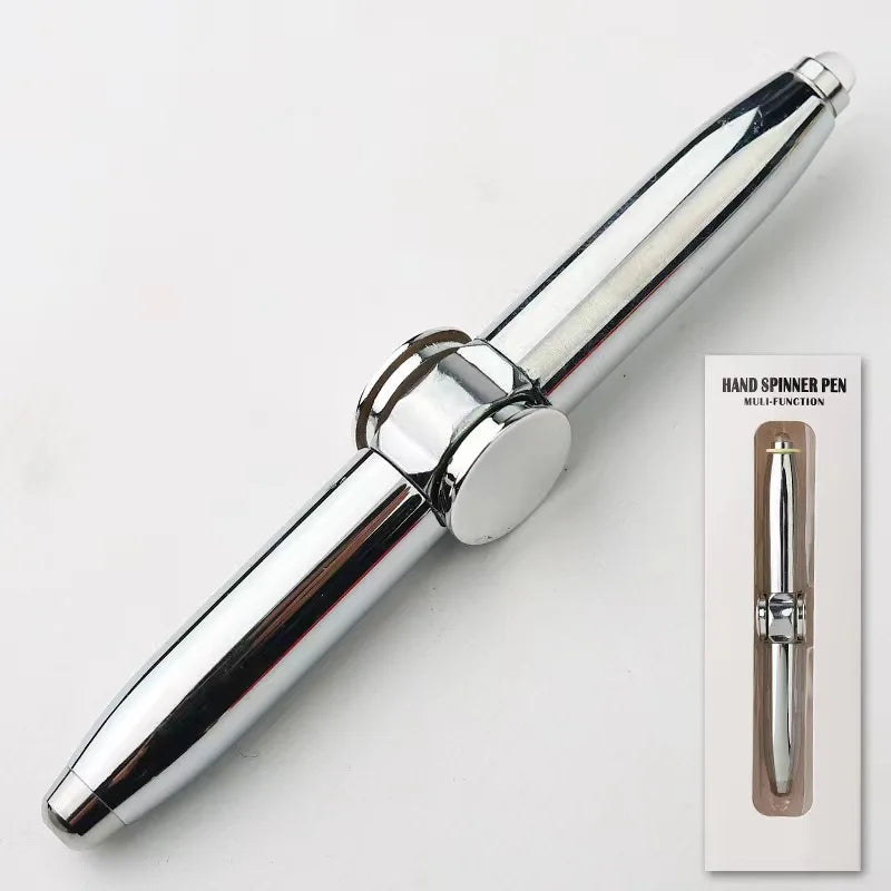 Led Fingertip Spinning Pen Fidget Anxiety Decompression Gyro Metal Ballpoint Gyroscope Pen Writing Pens school For Kids Adults