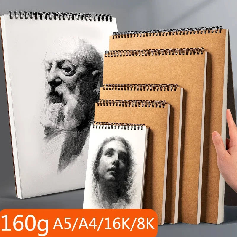 160g Professional Thick Sketchbook Sketch Drawing Paper 30 Sheets A5 A4 16K 8K Drawing Notebook Graffiti Book School Art Supplie
