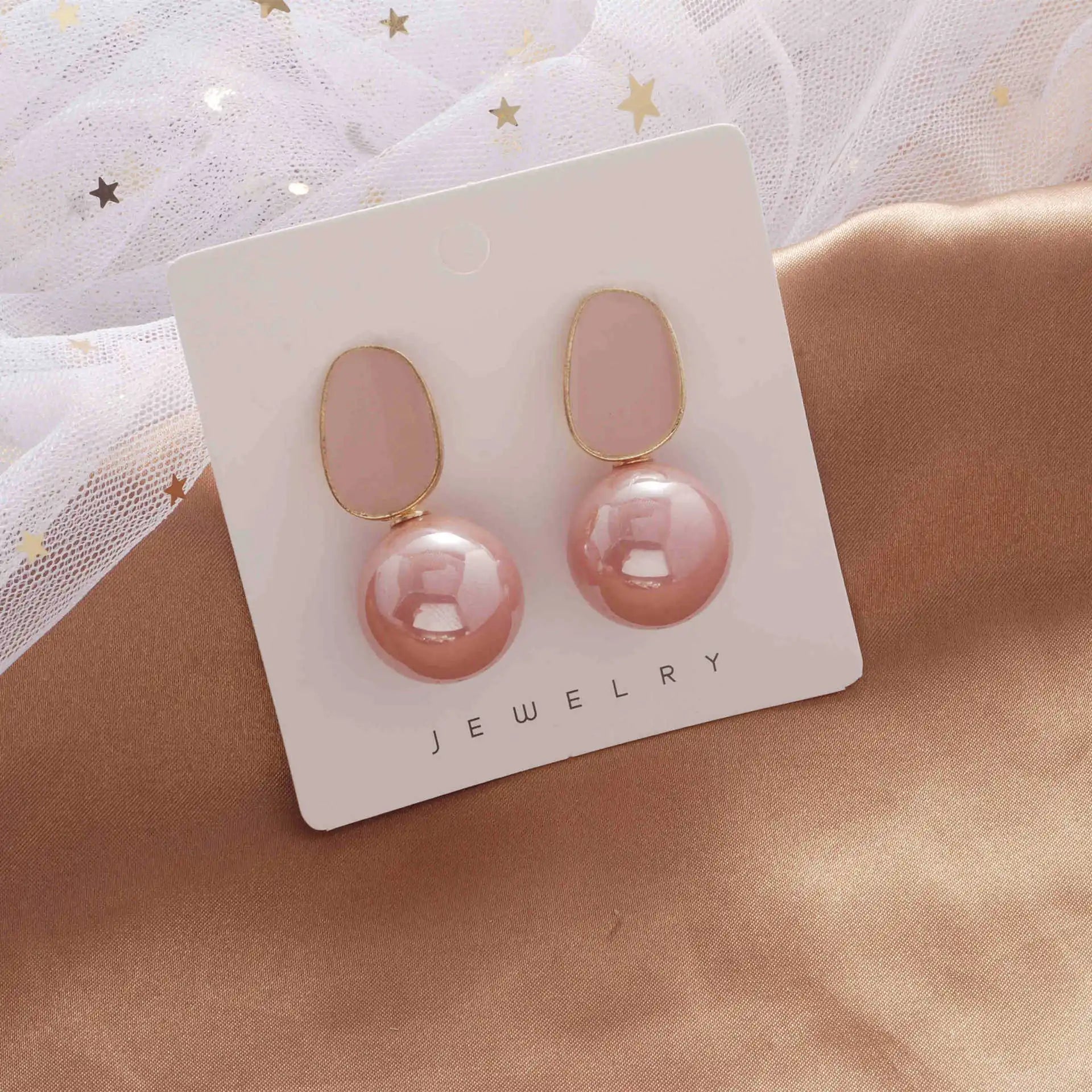 Black White Pink Pearl Drop Earrings for Women New Fashion Elegant Enamel Oil Irregular Geometry Dangle Earrings Party Jewelry