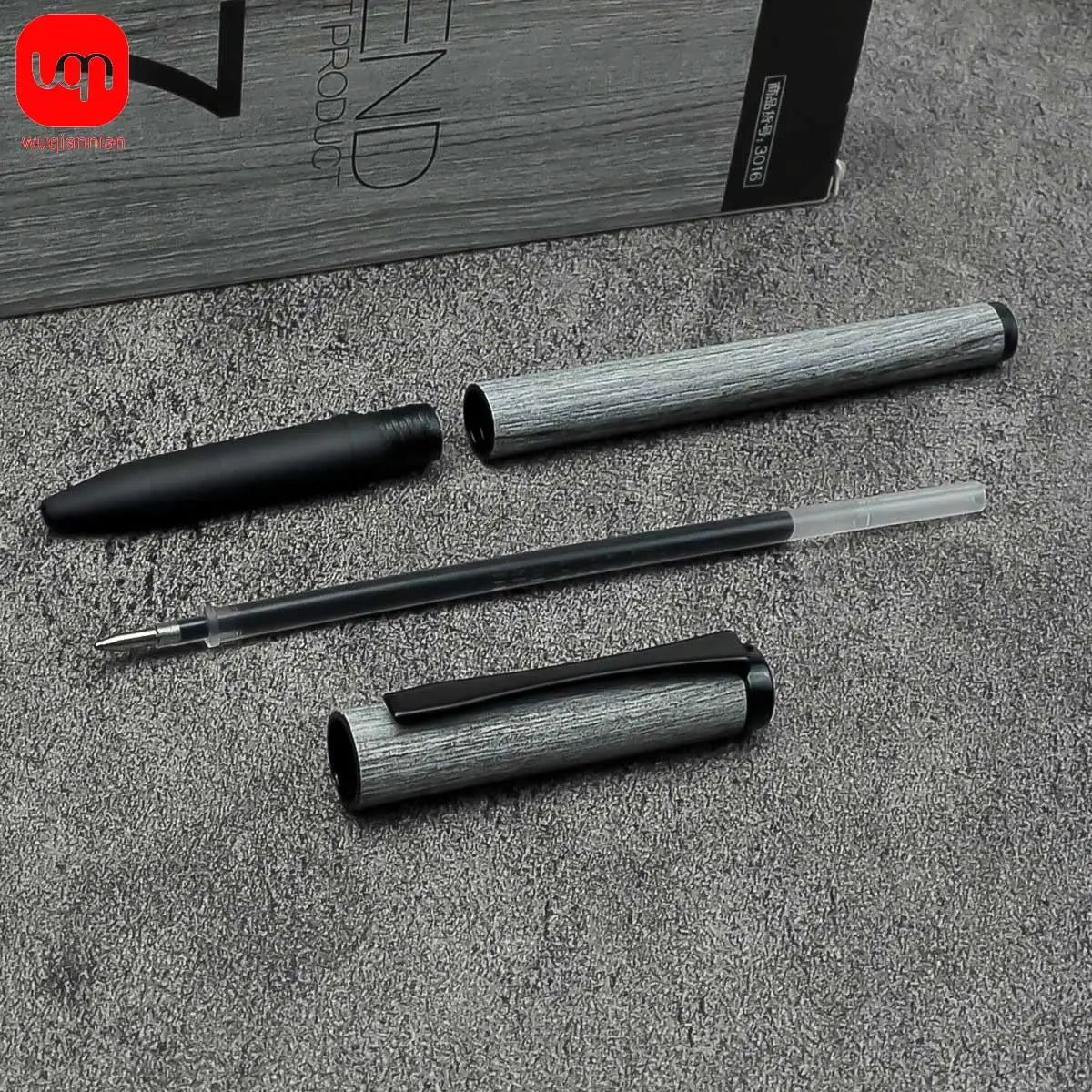Wood grain style neutral pen writing evenly smooth personalized design durable for office and school supplies