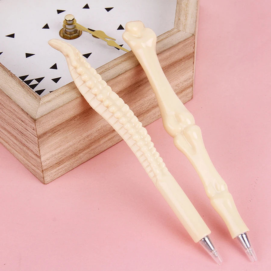 10Pcs Novelty Bone Shape Ballpoint Pens,Finger Skull Bone Pen For Nurse Doctor Stationery Crazy Student Gift