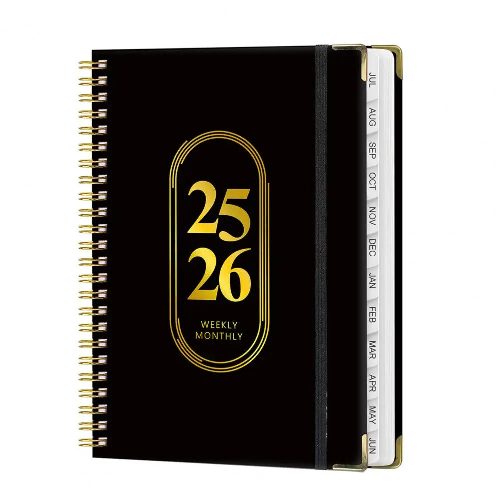 Planner Notebook 2025 End-of-life Arrangements Organizer 2025-2026 Planner Spiral Agenda Book with Stickers Elastic for Office