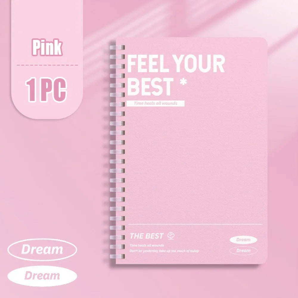 60Sheets/Book A5 Spiral Notebooks Perforated Pages Color Notepad Horizontal Line Inner Pages Diary Book Students