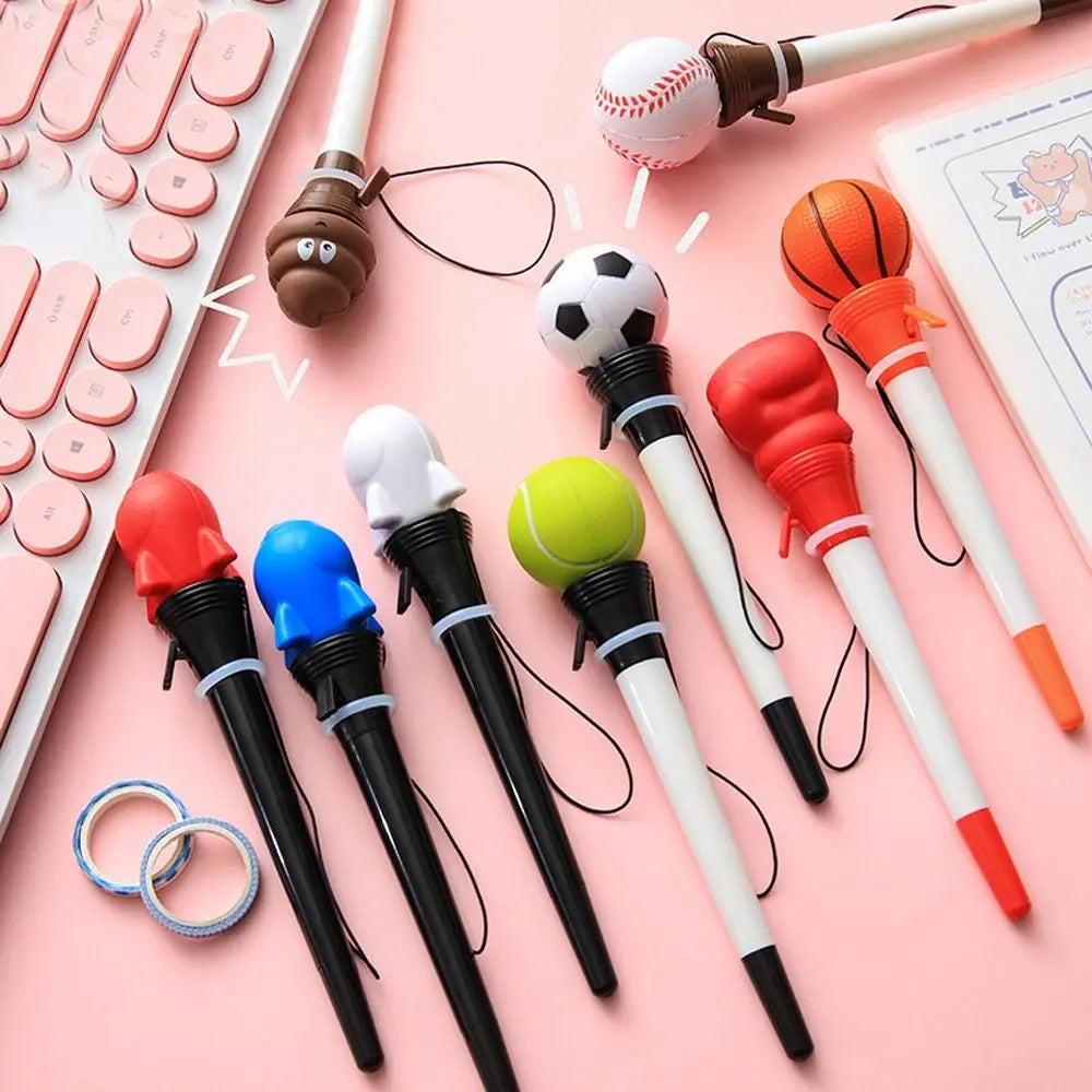 Pen 0.5mm Writing Pen Soccer Basketball Baseball Signing Pens Bounce Decompression Pen Gaming Ballpoint Pens Funny Gel Pens