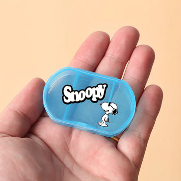 Portable Snoopys Mini Pill Box Kawaii Travel Anime Three-compartment Transparent Plastic Medicines Storage Case Container Gifts